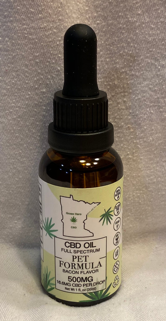 500mg Full Spectrum Pet Tincture Bacon Flavored