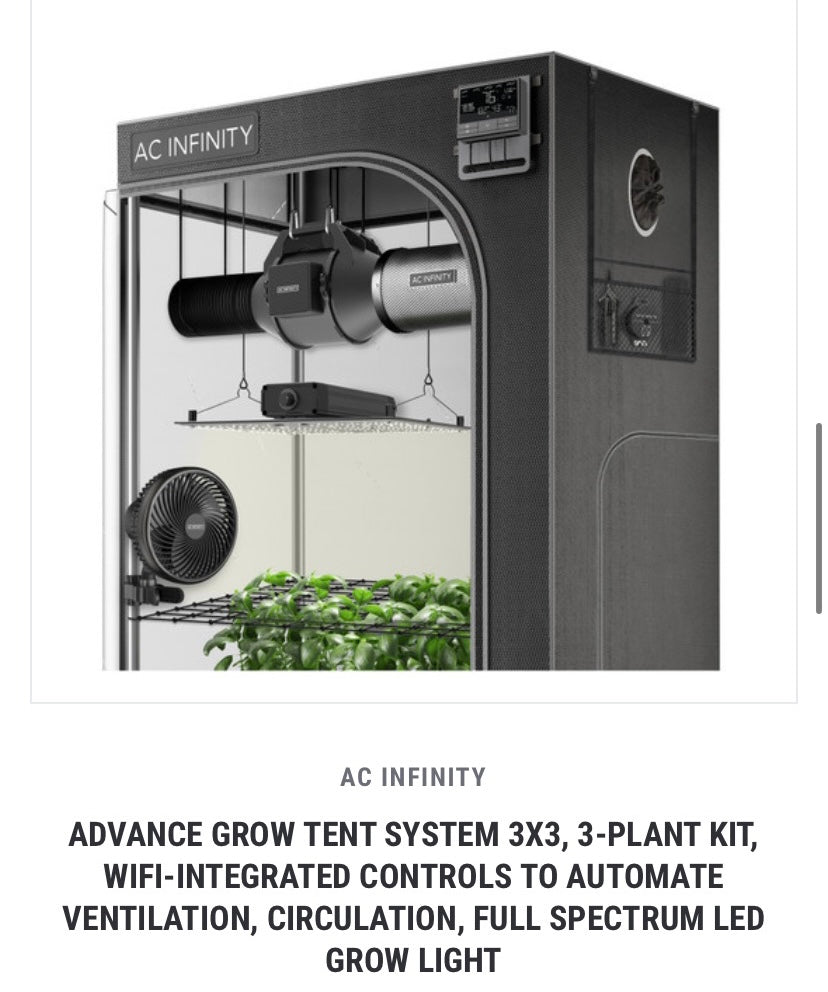 AC Infinity Grow Tent 3x3 system