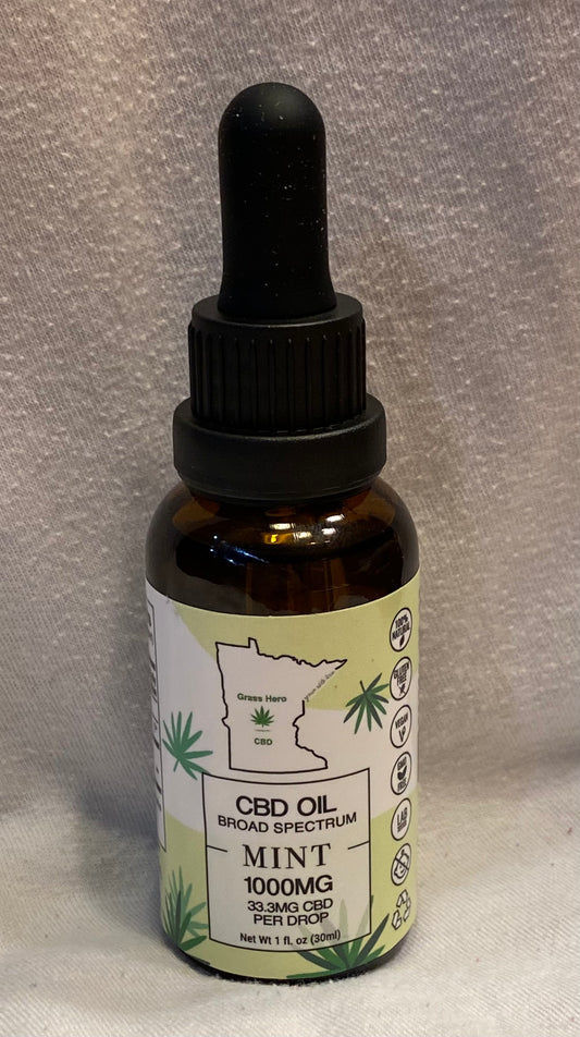1000mg Broad Spectrum Tincture-Mint Flavored